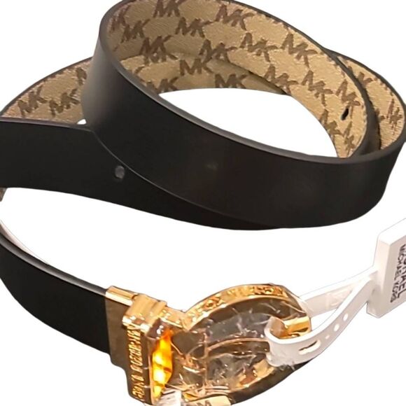 Michael Kors Signature Monogram Twist MK Logo Reversible Belt main image 6